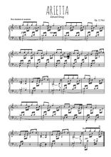 Téléchargez l'arrangement pour piano de la partition de Arietta en PDF